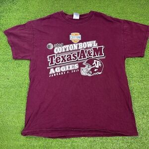 Vintage Texas A&M Cotton Bowl Shirt LG Retro Manziel Hesiman 2013 Aggie Football